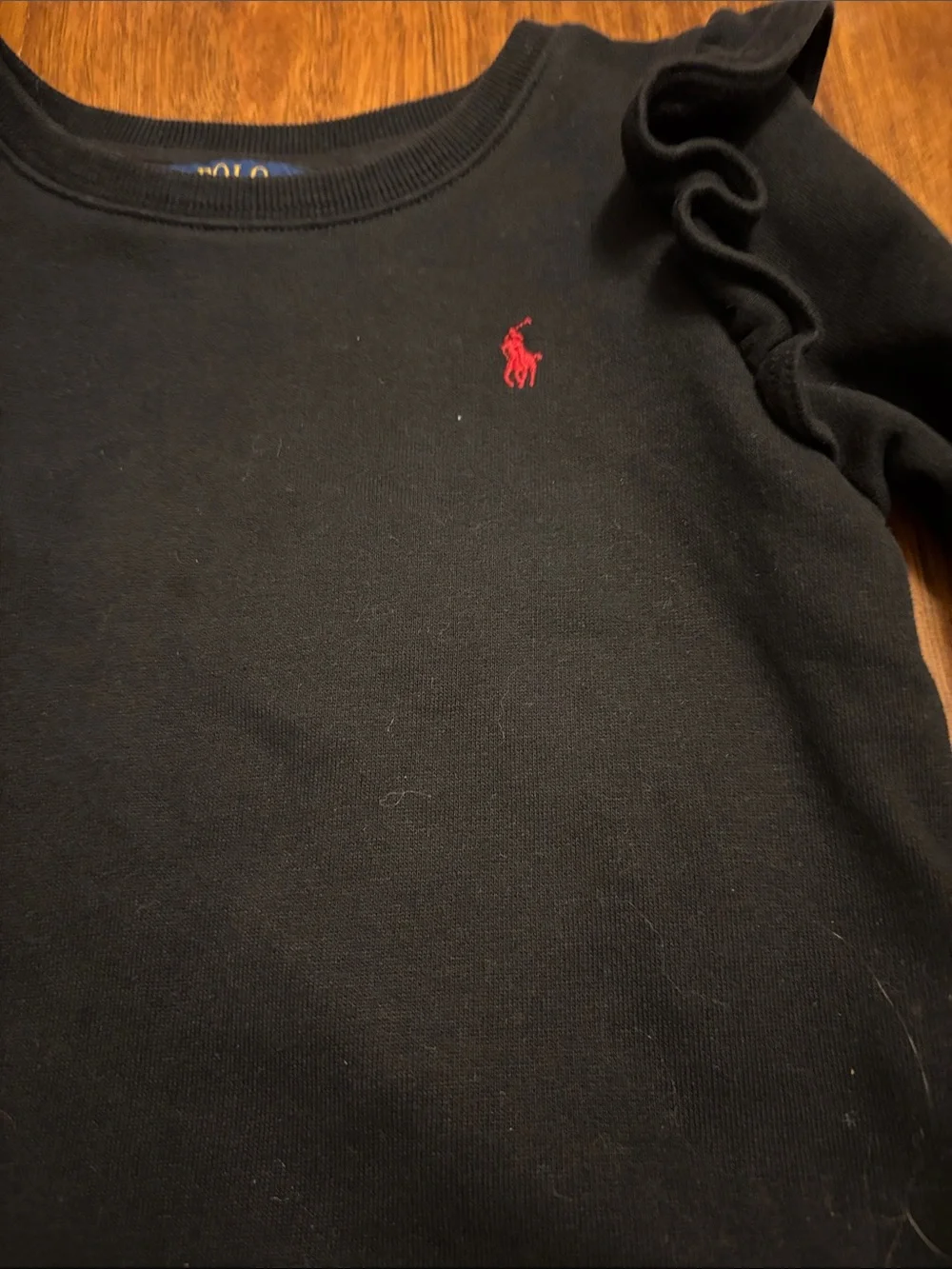 Ralph Lauren Black Sweatshirt dress with Red Plaid Skirt - kids Small